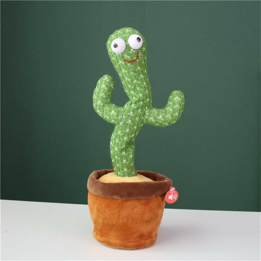 Dancing Cactus Toy with Recording - Rechargable /Cell Operated Plush Funny Electronic Shaking Cactus Singing Dancing Cactus by Foxen Twisting Cactus Cute Plush Toy Education Toy Plush Toy with Songs for Children Playing Birthday Gift Kids Toys Foxen