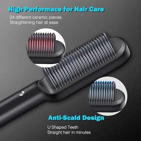Hair Straightener - Ceramic Heated Hair Brush